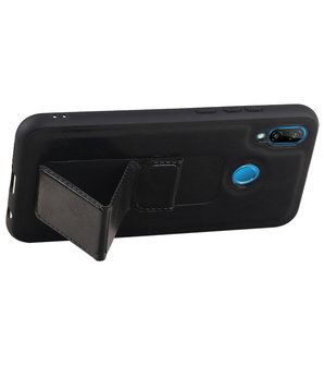 Grip Stand Hardcase Backcover voor Huawei P20 Lite Zwart