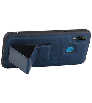 Grip Stand Hardcase Backcover voor Huawei P20 Lite Blauw
