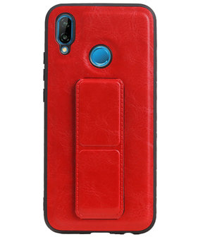 Grip Stand Hardcase Backcover voor Huawei P20 Lite Rood