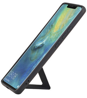 Grip Stand Hardcase Backcover voor Huawei Mate 20 Pro Zwart