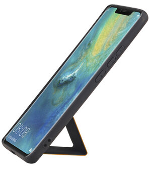 Grip Stand Hardcase Backcover voor Huawei Mate 20 Pro Bruin