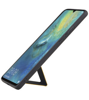 Grip Stand Hardcase Backcover voor Huawei Mate 20 X Bruin