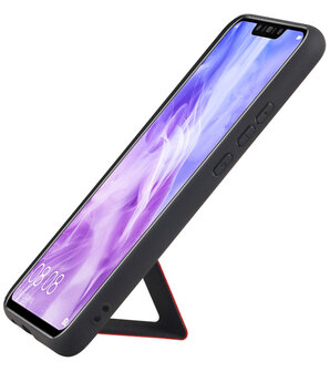 Grip Stand Hardcase Backcover voor Huawei Nova 3 Rood