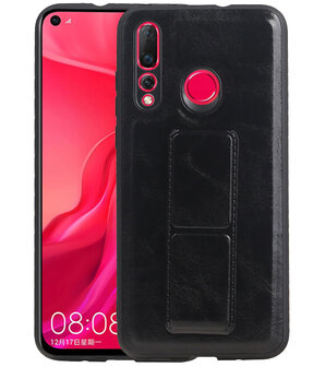 Grip Stand Hardcase Backcover voor Huawei Nova 4 Zwart