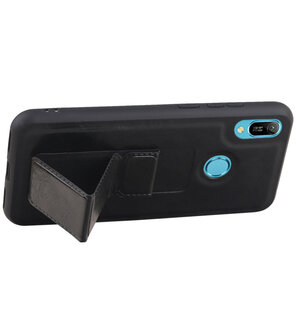 Grip Stand Hardcase Backcover voor Huawei Y6 / Y6 Prime 2019 Zwart