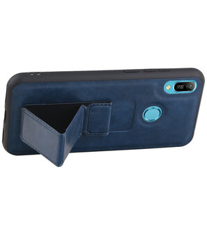 Grip Stand Hardcase Backcover voor Huawei Y6 / Y6 Prime 2019 Blauw