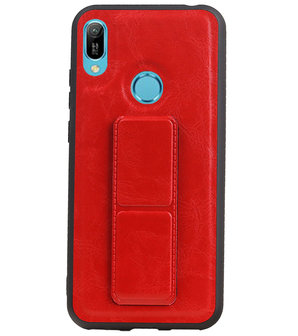 Grip Stand Hardcase Backcover voor Huawei Y6 / Y6 Prime 2019 Rood