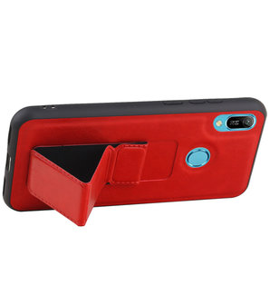 Grip Stand Hardcase Backcover voor Huawei Y6 / Y6 Prime 2019 Rood