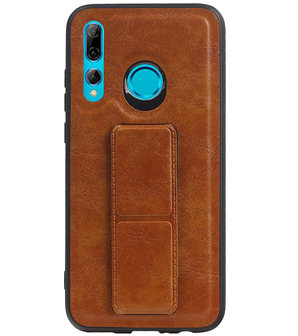 Grip Stand Hardcase Backcover voor Huawei P Smart / P Smart Plus (2019) Bruin