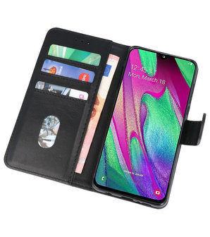 Bookstyle Wallet Cases Hoesje voor Samsung Galaxy A40 Zwart