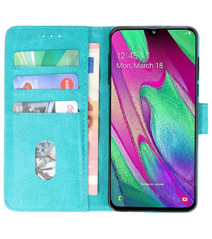Bookstyle Wallet Cases Hoesje voor Samsung Galaxy A40 Groen