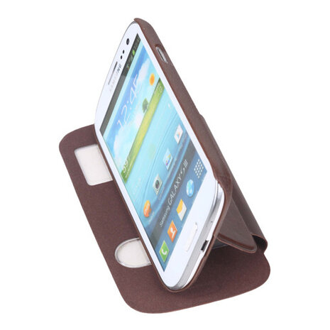 Bookcase Flip Cover VIEW Hoesje voor Samsung Galaxy S3 i9300 Bordeaux Rood