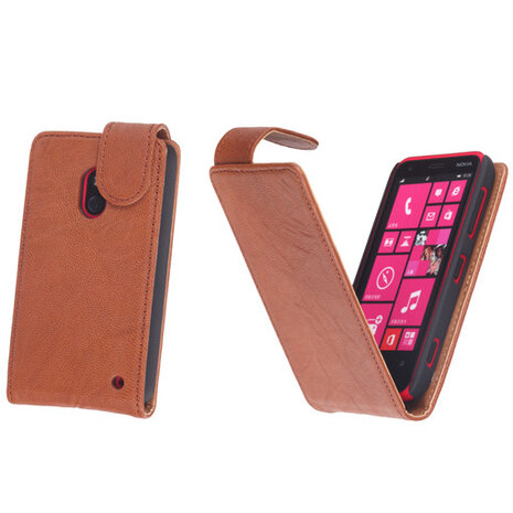 BestCases Bruin Kreukelleer Flipcase Nokia Lumia 620