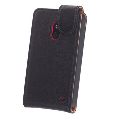 BestCases Zwart Kreukelleer Flipcase Hoesje voor Nokia Lumia 620