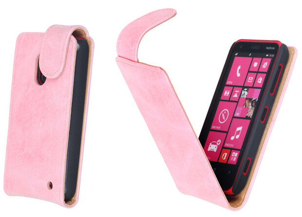 Bestcases Vintage Light Pink Flipcase Nokia Lumia 620