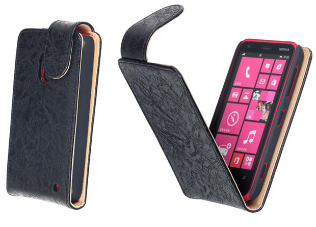 Bestcases Vintage Zwart Flipcase Nokia Lumia 620