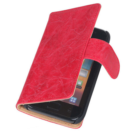 Bestcases Vintage Rood Book Cover Hoesje voor Samsung Galaxy S Plus