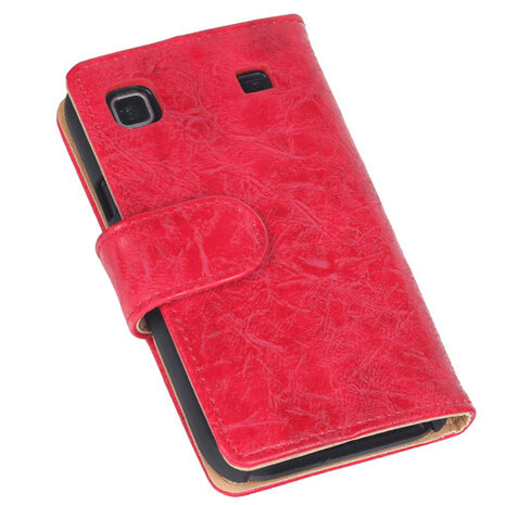 Bestcases Vintage Rood Book Cover Hoesje voor Samsung Galaxy S Plus