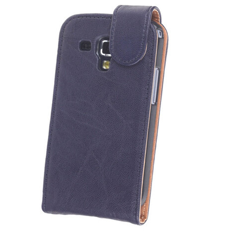 BestCases Navy Blue Kreukelleer Flipcase Hoesje voor Samsung Galaxy S Duos S7562