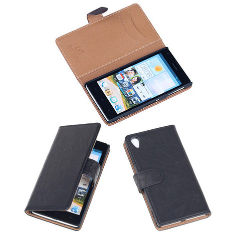 BestCases Navy Blue Luxe Echt Lederen Booktype Hoesje Sony Xperia Z1