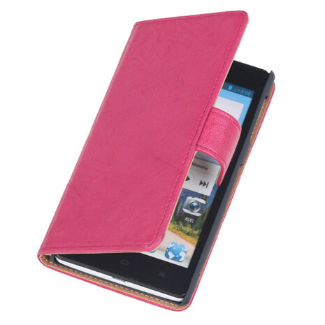 BestCases Fuchsia Luxe Echt Lederen Booktype Hoesje voor Sony Xperia Z1