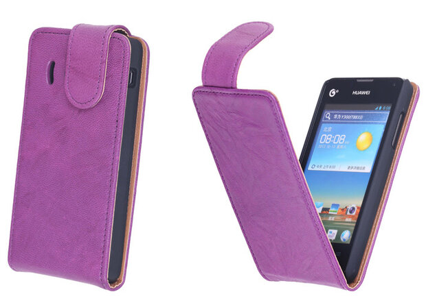 BestCases Lila Kreukelleer Flipcase Huawei Ascend Y300