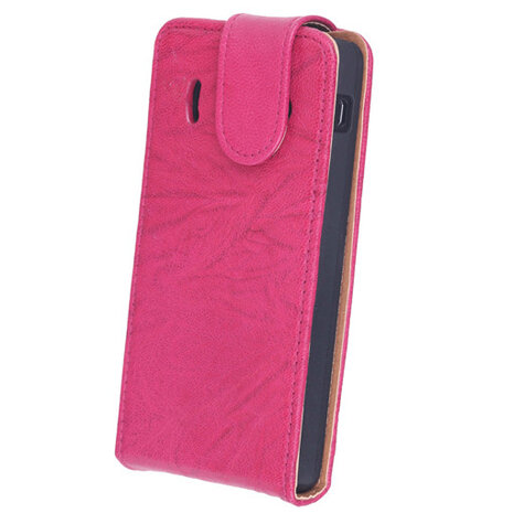 BestCases Fuchsia Kreukelleer Flipcase Hoesje voor Huawei Ascend Y300