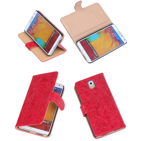 Bestcases Vintage Rood Book Cover Samsung Galaxy Note 3 