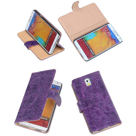 Bestcases Vintage Lila Book Cover Samsung Galaxy Note 3 