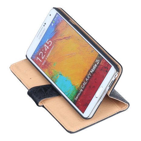 Bestcases Vintage Zwart Book Cover Hoesje voor Samsung Galaxy Note 3