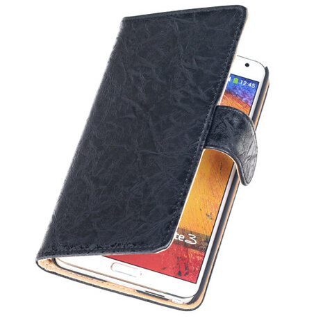 Bestcases Vintage Zwart Book Cover Hoesje voor Samsung Galaxy Note 3