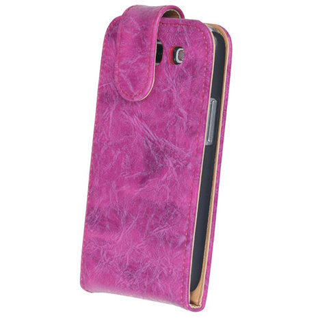 Bestcases Vintage Pink Flipcase Hoesje voor Samsung Galaxy S3 i9300