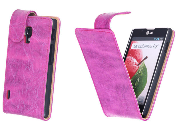 Bestcases Vintage Pink Flipcase LG Optimus L7 2 P710