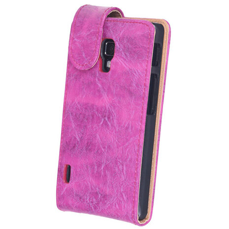 Bestcases Vintage Pink Flipcase Hoesje voor LG Optimus L7 2 P710