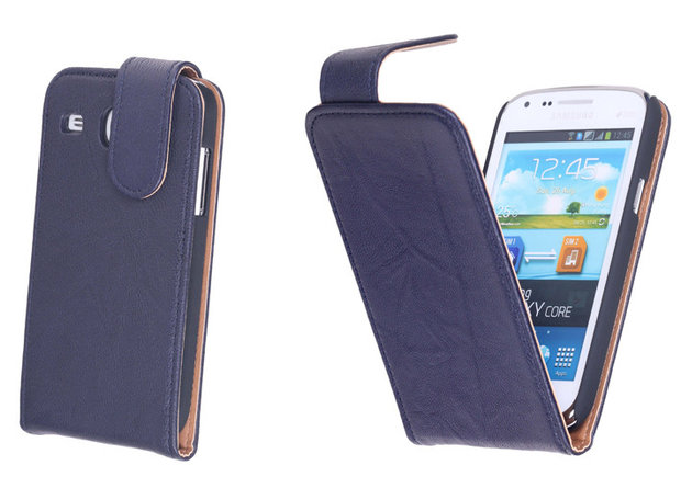 BestCases Nevy Blue Kreukelleer Flipcase Samsung Galaxy Core i8260