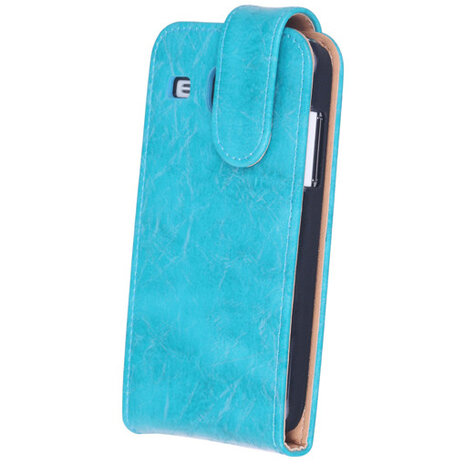 Eco-Leather Flipcase Hoesje voor Samsung Galaxy Core i8260 Turquoise