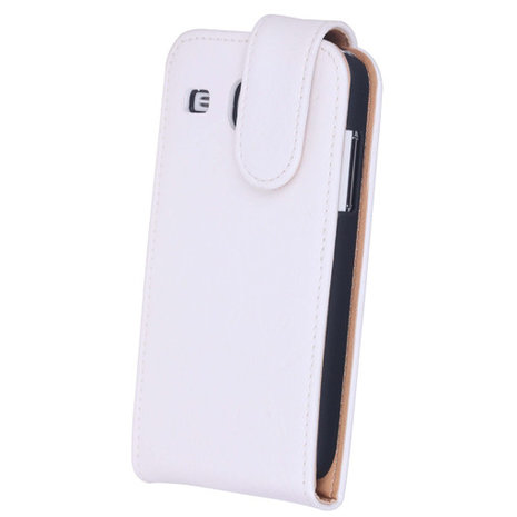 Eco-Leather Flipcase Hoesje voor Samsung Galaxy Core i8260 Creme