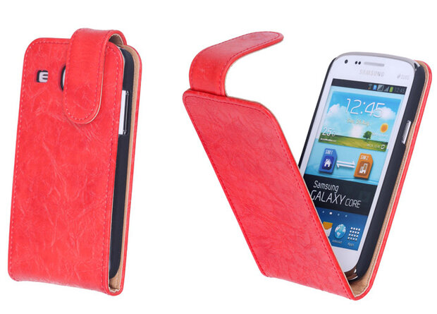 Eco-Leather Flipcase Hoesje Samsung Galaxy Core i8260 Oranje 