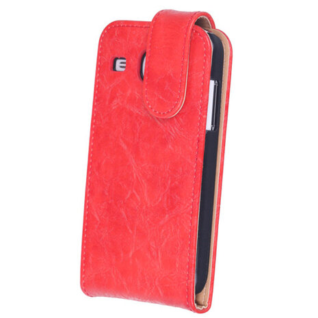 Eco-Leather Flipcase Hoesje voor Samsung Galaxy Core i8260 Oranje