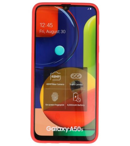 Color Backcover voor Samsung Galaxy A50s Rood