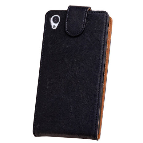 BestCases Navy Blue Kreukelleer Flipcase Hoesje voor Sony Xperia Z1