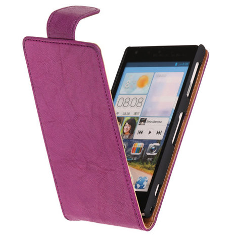 BestCases Lila Kreukelleer Flipcase Hoesje voor Sony Xperia Z1