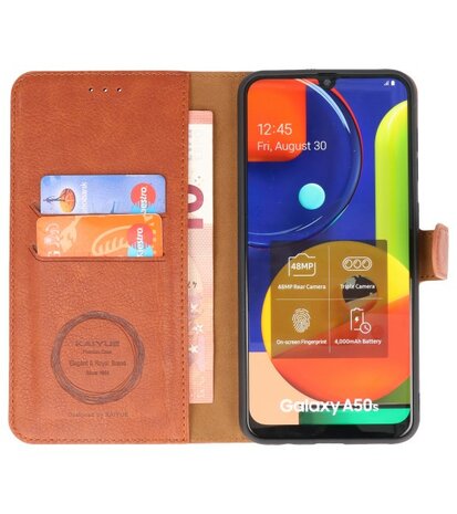 Luxe Portemonnee Hoesje voor Samsung Galaxy A50 Bruin