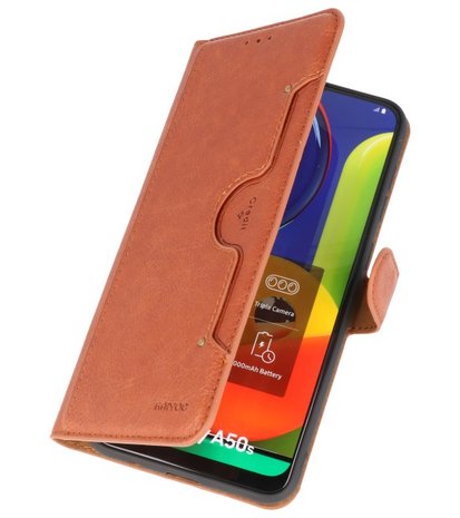 Luxe Portemonnee Hoesje voor Samsung Galaxy A50 Bruin