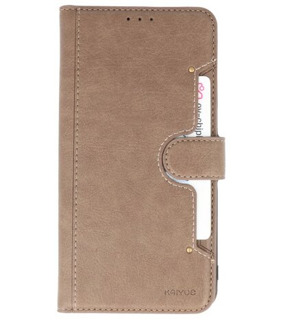 Luxe Portemonnee Hoesje voor iPhone 11 Pro Max Grijs