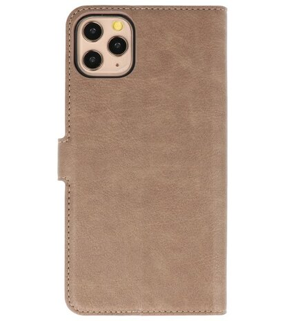 Luxe Portemonnee Hoesje voor iPhone 11 Pro Max Grijs