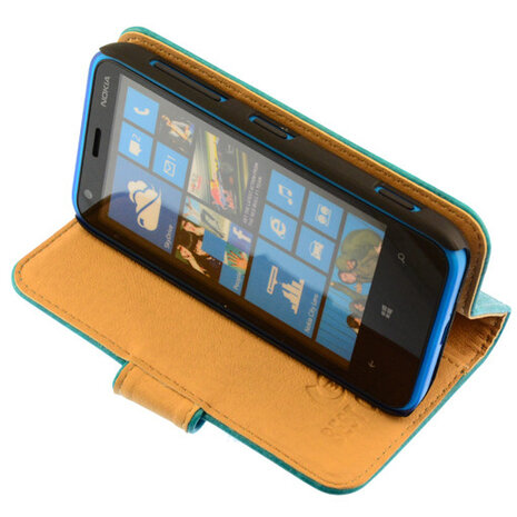 Bestcases Vintage Turquoise Bookstyle Cover Hoesje voor Nokia Lumia 620