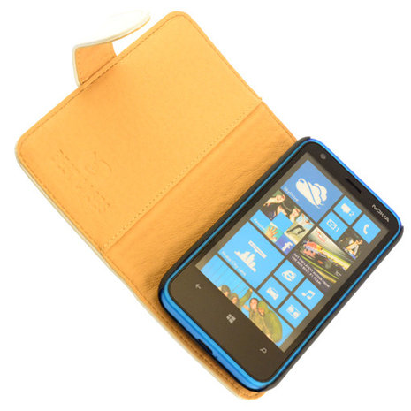 Bestcases Vintage Wit Bookstyle Cover Hoesje voor Nokia Lumia 620