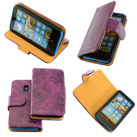 Bestcases Vintage Lila Bookstyle Cover Nokia Lumia 620