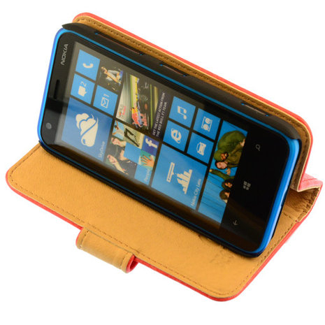 Bestcases Vintage Oranje Bookstyle Cover Hoesje voor Nokia Lumia 620